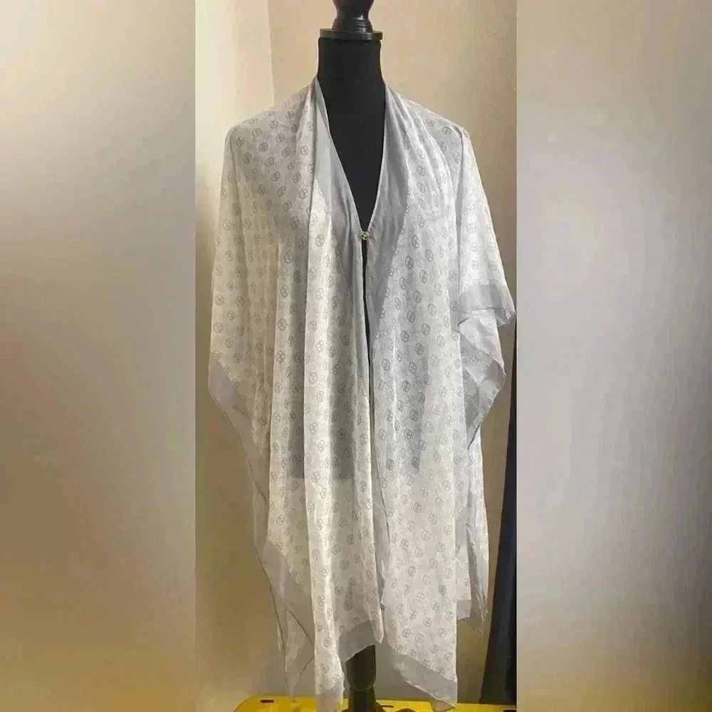 Giani Bernini Sheer White Gray Kimono. NWT
